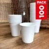 Pack 100 Gobelets Carton Blanc 21 Cl -Vacances Vaisselle Magasin pack 100 gobelets carton blanc 21 cl