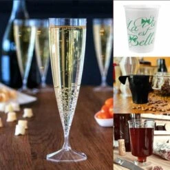 Pack 100 Personnes Flûtes Gobelets Verres Tasses