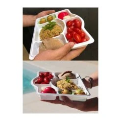 Pack 100 Plateaux Repas 5 Cases 23 Pack 100 Plateaux Repas 5 Cases -Vacances Vaisselle Magasin pack 100 plateaux repas 5 cases recyclables reutilisables 10