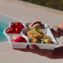 Pack 100 Plateaux Repas 5 Cases 18 Pack 100 Plateaux Repas 5 Cases -Vacances Vaisselle Magasin pack 100 plateaux repas 5 cases recyclables reutilisables 5