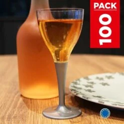 Pack 100 Verres à Pied Gris Béton