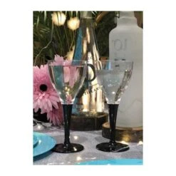 Pack 100 Verres à Pied Noirs -Vacances Vaisselle Magasin pack 100 verres noirs lavables reutilisables 4