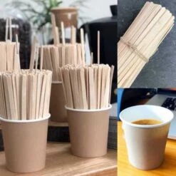 Pack 1000 Gobelets Kraft 12 Cl + 1000 Agitateurs Bois