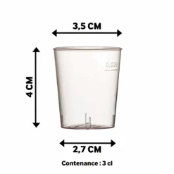 Pack 1000 Verres Shooter 3 Cl -Vacances Vaisselle Magasin pack 1000 verres shooter 3 cl recyclables 1