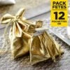 Pack 12 Pochettes à Lacet Effet Brillant Or -Vacances Vaisselle Magasin pack 12 pochettes a lacet effet brillant or
