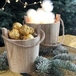 Pack 2 Seaux Bois Naturels + 2 Photophores étoiles Argent 9 Pack 2 Seaux Bois Naturels + 2 Photophores étoiles Argent -Vacances Vaisselle Magasin pack 2 seaux bois naturels 2 photophores etoiles argent 2