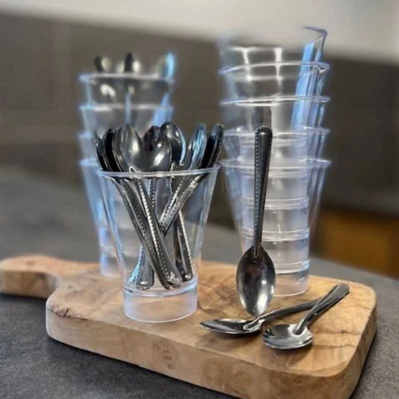 Pack 2 X 10 Verrines 16 Cl + Petites Cuillères Acier 4 Pack 2 X 10 Verrines 16 Cl + Petites Cuillères Acier – Image 2