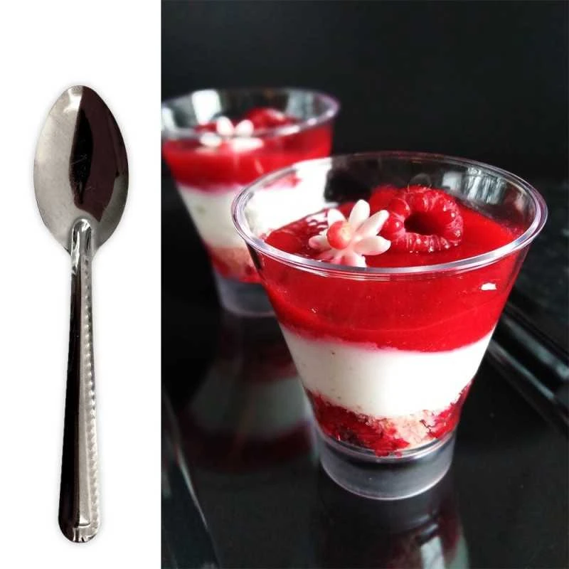 Pack 2 X 10 Verrines 16 Cl + Petites Cuillères Acier 3 Pack 2 X 10 Verrines 16 Cl + Petites Cuillères Acier