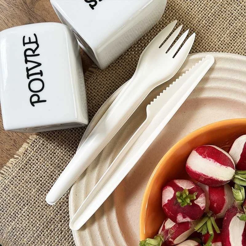 Pack 2 X 50 Fourchettes + Couteaux Carton Blanc Nature 4 Pack 2 X 50 Fourchettes + Couteaux Carton Blanc Nature – Image 2