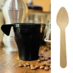 Pack 192 Verrines-tasses Noires 20 Cl + 200 Cuillères Bois