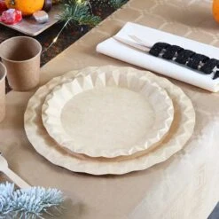 Pack 200 Assiettes Carton Kraft Design 18 Cm -Vacances Vaisselle Magasin pack 200 assiettes carton kraft design 18cm 1