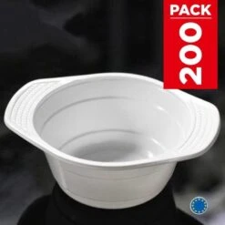 Pack 200 Bols Chaleur 37 Cl Blancs -Vacances Vaisselle Magasin pack 200 bols chaleur 37cl blancs recyclables reutilisables 4