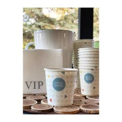 Pack 200 Gobelets Carton 12 Cl Décor Triangle -Vacances Vaisselle Magasin pack 200 gobelets carton 12cl decor triangle 2