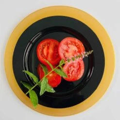 Pack 24 Assiettes 12 Luxe Or 24 Cm Et 12 Noires 19 Cm Discount -Vacances Vaisselle Magasin pack 24 assiettes luxe or et noires 24 cm et 19 cm 1