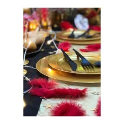 Pack 24 Assiettes 12 Luxe Or 24 Cm Et 12 Noires 19 Cm Discount -Vacances Vaisselle Magasin pack 24 assiettes luxe or et noires 24 cm et 19 cm 2