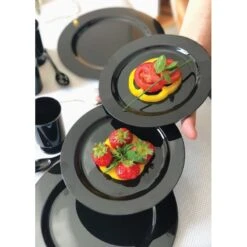 Pack 24 Assiettes 12 Luxe Or 24 Cm Et 12 Noires 19 Cm Discount -Vacances Vaisselle Magasin pack 24 assiettes luxe or et noires 24 cm et 19 cm 3