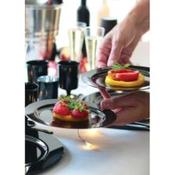 Pack 24 Assiettes 12 Luxe Or 24 Cm Et 12 Noires 19 Cm Discount -Vacances Vaisselle Magasin pack 24 assiettes luxe or et noires 24 cm et 19 cm 4