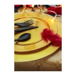 Pack 24 Assiettes 12 Luxe Or 24 Cm Et 12 Noires 19 Cm Discount -Vacances Vaisselle Magasin pack 24 assiettes luxe or et noires 24 cm et 19 cm 5