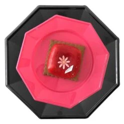 Pack 24 Assiettes Octo Noir-fuchsia 24,5 Cm Et 17,5 Cm