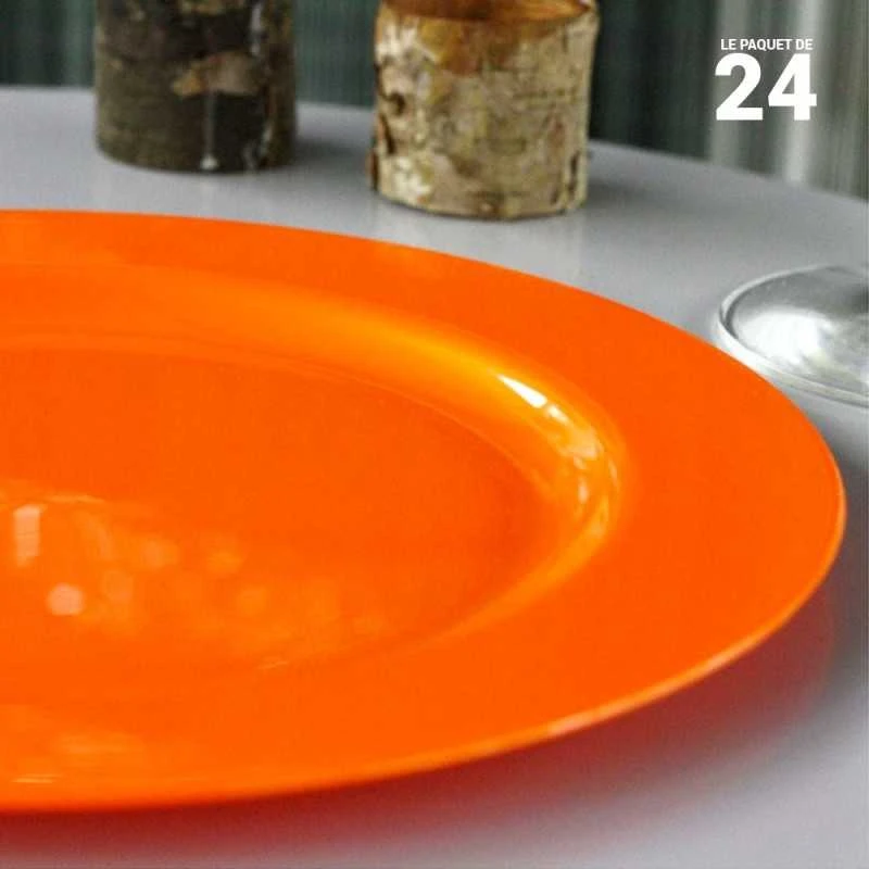Pack 24 Assiettes Luxe Orange 24 Cm Et 19 Cm 4 Pack 24 Assiettes Luxe Orange 24 Cm Et 19 Cm – Image 2