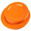 Pack 24 Assiettes Luxe Orange 24 Cm Et 19 Cm -Vacances Vaisselle Magasin pack 24 assiettes orange lavables reutilisables