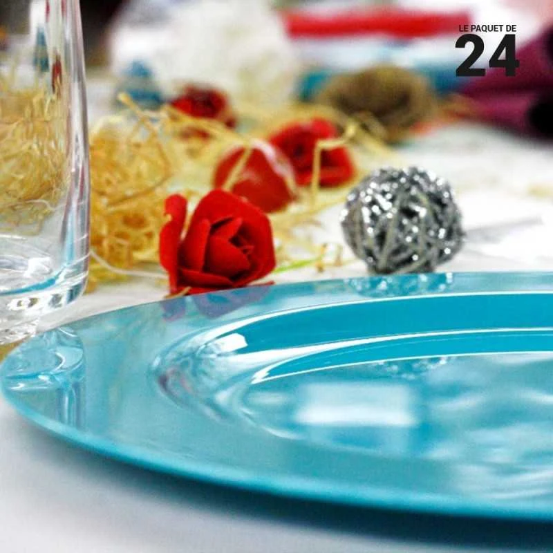 Pack 24 Assiettes Luxe Turquoise 24 Cm Et 19 Cm 4 Pack 24 Assiettes Luxe Turquoise 24 Cm Et 19 Cm – Image 2
