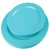 Pack 24 Assiettes Luxe Turquoise 24 Cm Et 19 Cm -Vacances Vaisselle Magasin pack 24 assiettes turquoise lavables reutilisables