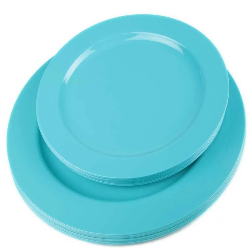 Pack 24 Assiettes Luxe Turquoise 24 Cm Et 19 Cm 3 Pack 24 Assiettes Luxe Turquoise 24 Cm Et 19 Cm