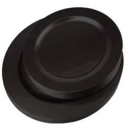 Pack 24 Assiettes Luxe Noires 24 Cm Et 19 Cm