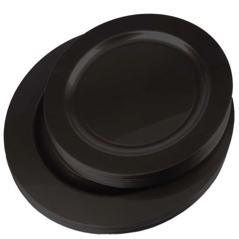 Pack 24 Assiettes Luxe Noires 24 Cm Et 19 Cm 3 Pack 24 Assiettes Luxe Noires 24 Cm Et 19 Cm