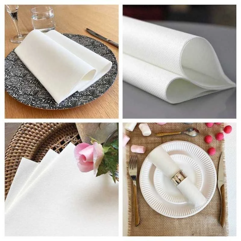 Pack 300 Serviettes Intissées Blanches Luxe 40 X 40 Cm 3 Pack 300 Serviettes Intissées Blanches Luxe 40 X 40 Cm