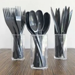 Pack 3 X 100 Couverts Réutilisables Ardoise 6 Pack 3 X 100 Couverts Réutilisables Ardoise -Vacances Vaisselle Magasin pack 3 x 100 couverts reutilisables ardoise 1