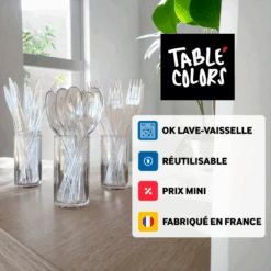 Pack 3 X 100 Couverts Réutilisables Cristal -Vacances Vaisselle Magasin pack 3 x 100 couverts reutilisables cristal 1