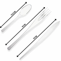 Pack 3 X 100 Couverts Réutilisables Cristal -Vacances Vaisselle Magasin pack 3 x 100 couverts reutilisables cristal 3