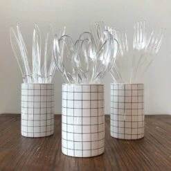 Pack 3 X 100 Couverts Réutilisables Cristal -Vacances Vaisselle Magasin pack 3 x 100 couverts reutilisables cristal 4