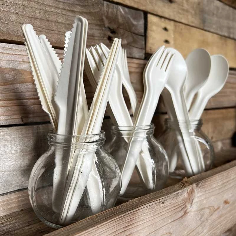 Pack 3 X 100 Fourchettes + Couteaux + Cuillères Carton Blanc Nature 4 Pack 3 X 100 Fourchettes + Couteaux + Cuillères Carton Blanc Nature – Image 2