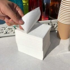 Pack 3 X 100 Mini Serviettes Blanches 20 X 20 Cm -Vacances Vaisselle Magasin pack 3 x 100 mini serviettes blanches 2020cm 1