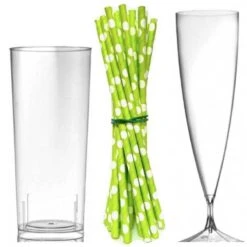 Pack 3 X 50 Flûtes Verres Pailles