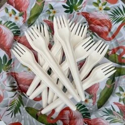 Pack 3 X 50 Fourchettes + Couteaux + Cuillères Carton Blanc Nature -Vacances Vaisselle Magasin pack 3 x 50 fourchettes couteaux cuilleres carton blanc nature 5