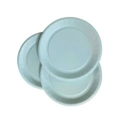 Pack 50 Assiettes Carton Bleu Pastel 18 Cm