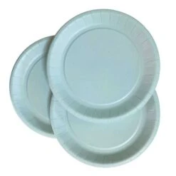 Pack 50 Assiettes Carton Bleu Pastel 22 Cm