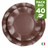 Pack 40 Assiettes Chocolat 21 Et 27 Cm -Vacances Vaisselle Magasin pack 40 assiettes chocolat 100 bio et compostables 21 et 27 cm