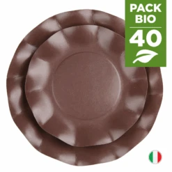 Pack 40 Assiettes Chocolat 21 Et 27 Cm