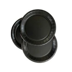 Pack 50 Assiettes Noires 18 Cm Carton