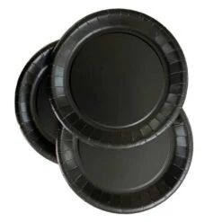 Pack 50 Assiettes Noires 22 Cm Carton