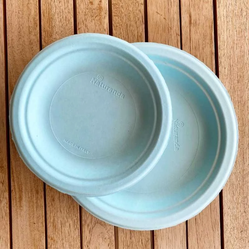 Pack 48 Assiettes Fibres Naturelles Bleues 18 Et 23 Cm 3 Pack 48 Assiettes Fibres Naturelles Bleues 18 Et 23 Cm