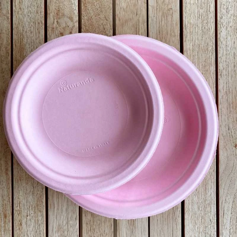 Pack 48 Assiettes Fibres Naturelles Roses 18 Et 23 Cm 7 Pack 48 Assiettes Fibres Naturelles Roses 18 Et 23 Cm – Image 5