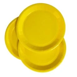 Pack 50 Assiettes Jaunes Carton 22 Cm
