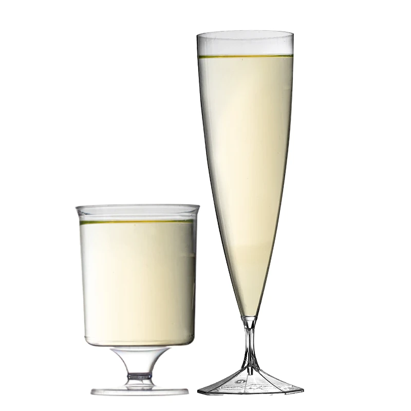 Pack 50 Flûtes + 50 Verres à Pieds Jetable Fête Luxe 3 Pack 50 Flûtes + 50 Verres à Pieds Jetable Fête Luxe