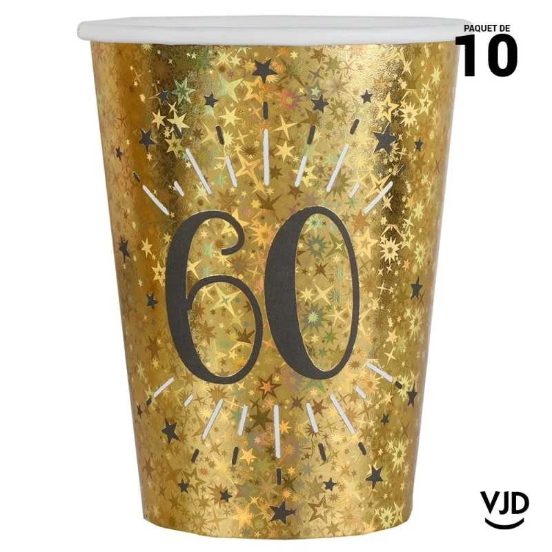 Pack 50 Personnes Anniversaire 60 Ans Noir Et Or 4 Pack 50 Personnes Anniversaire 60 Ans Noir Et Or – Image 2